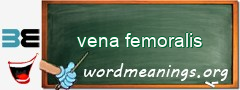 WordMeaning blackboard for vena femoralis
